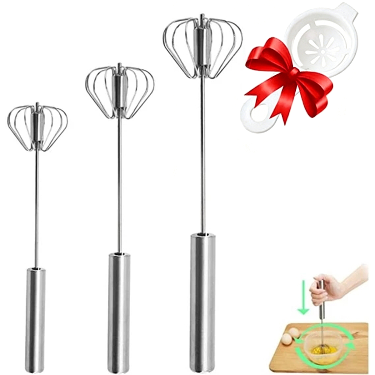 1/3pcs Stainless Steel Egg Bea - Kitchen Appliances Restaurant 评论和价格